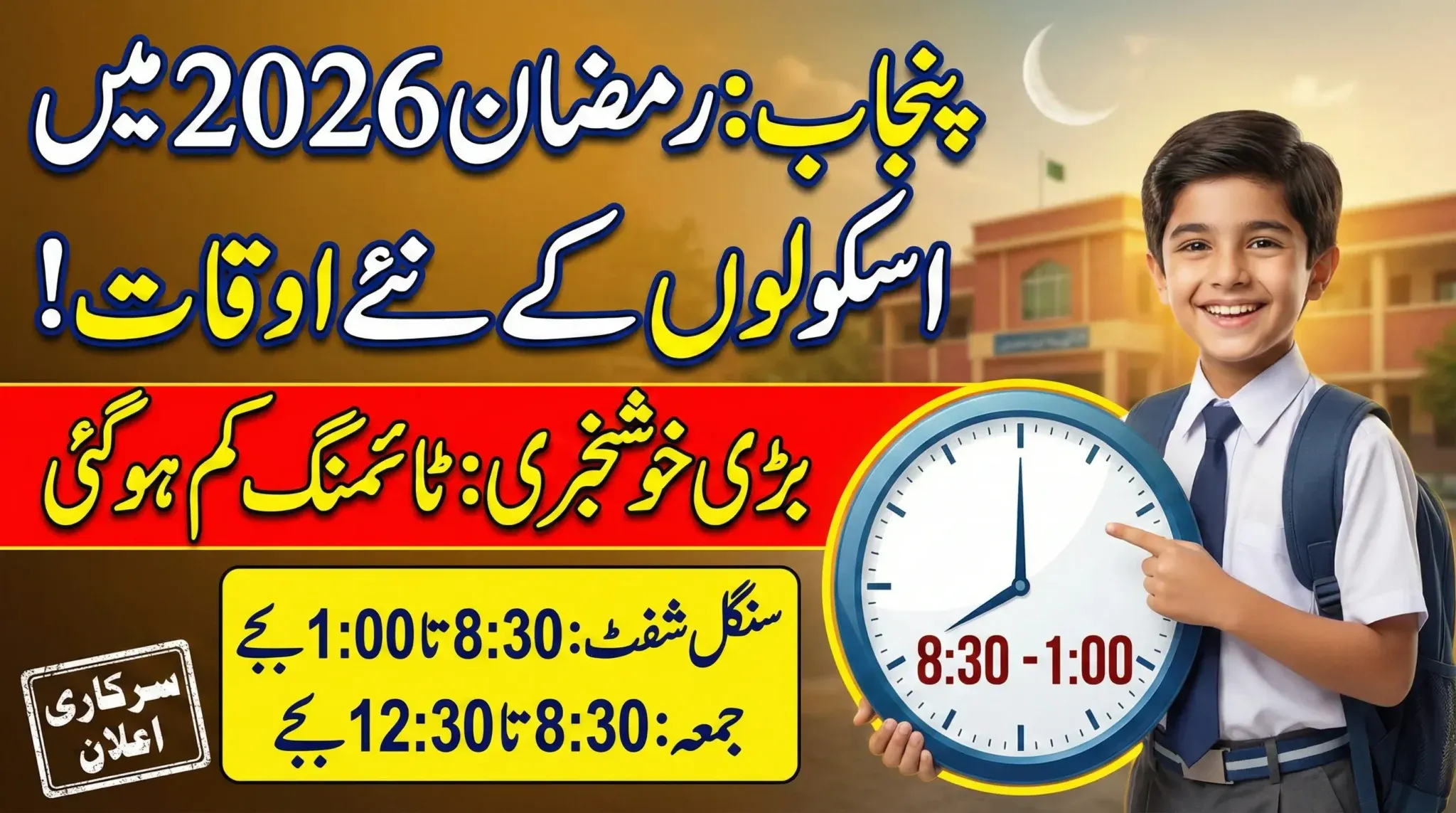 Ramadan 2026 School Timings